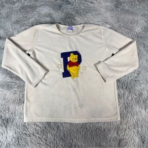 Vintage Disney Cream Fleece Winnie The Pooh Soft Felt Sweater Woman’s M
